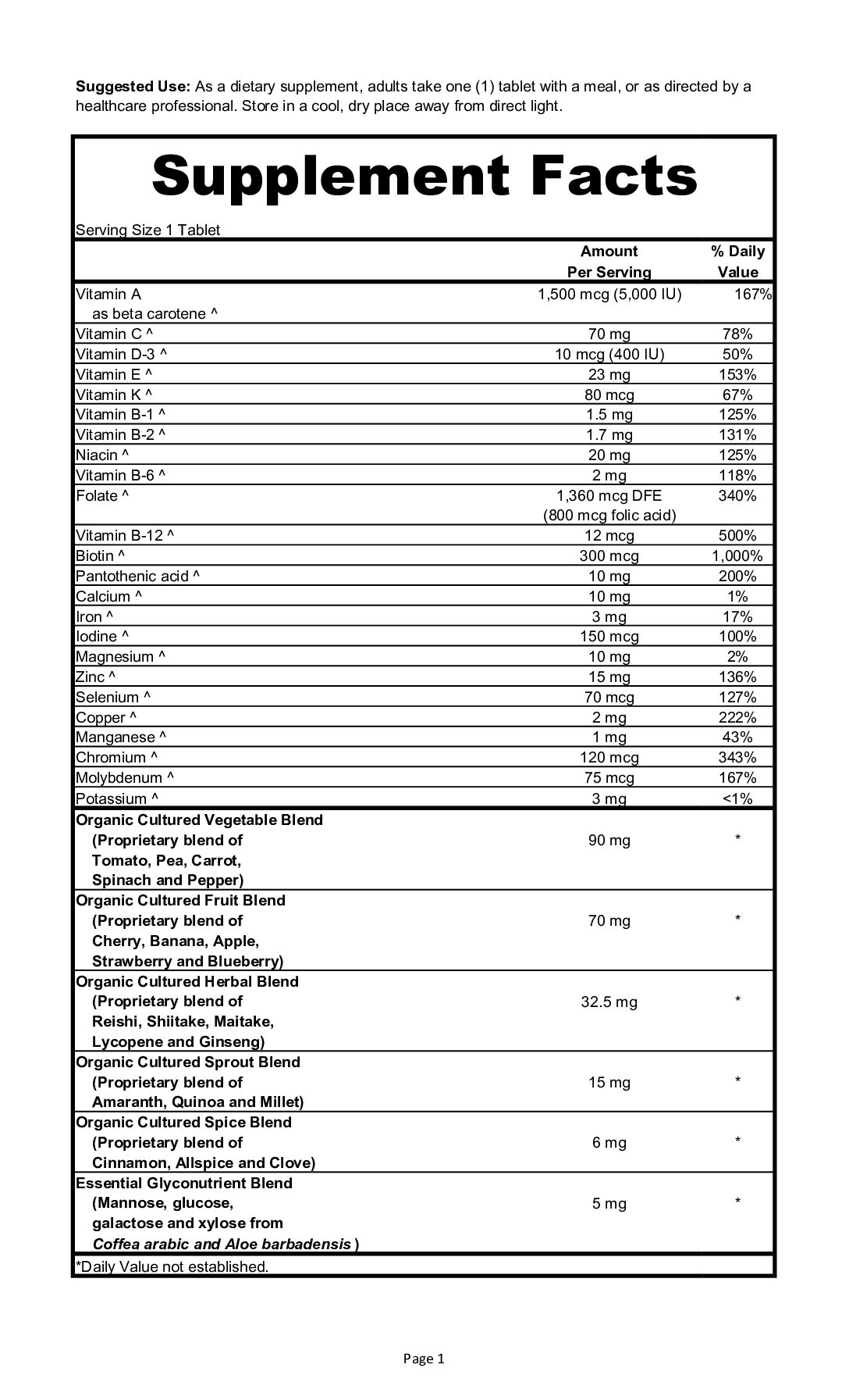Alternative view of One Daily - Multivitamin - Whole Food (60)