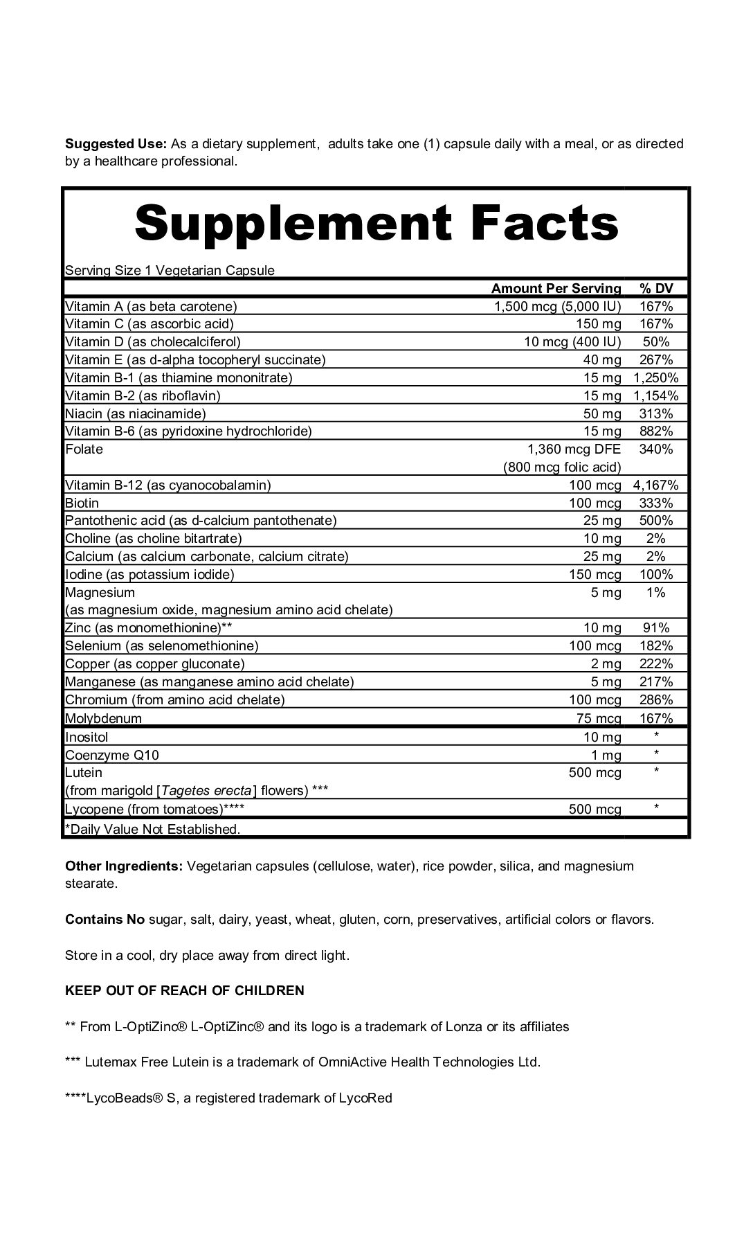 Alternative view of One-Daily - Multivitamin - No Iron (60)