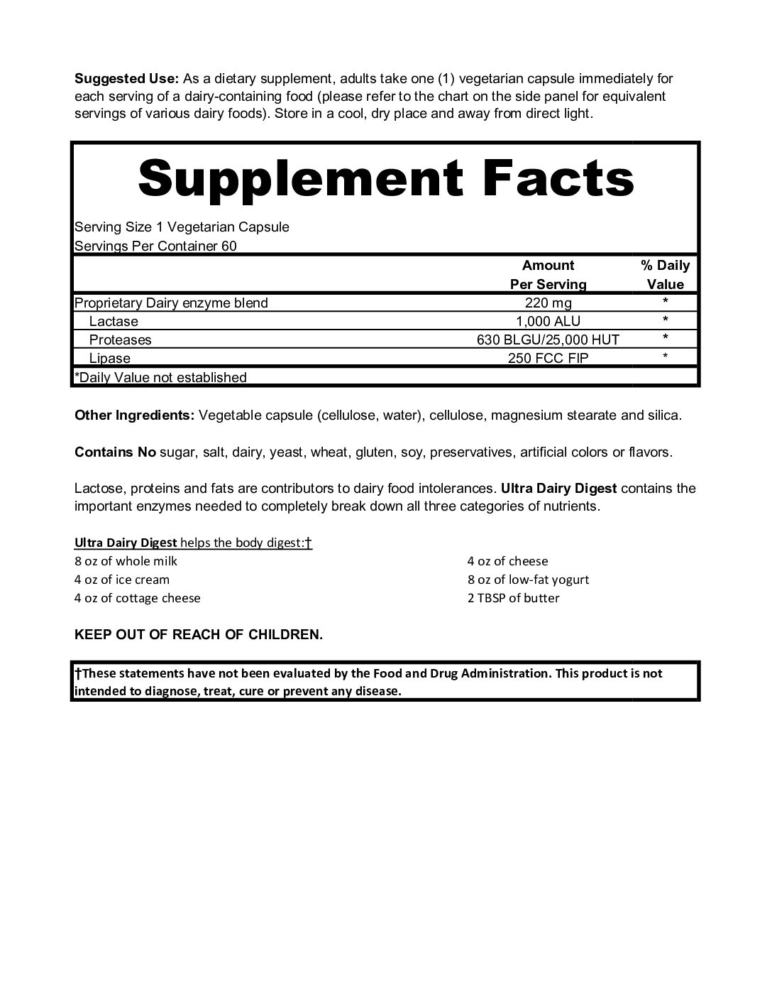 Alternative view of Ultra Dairy Digest (60)
