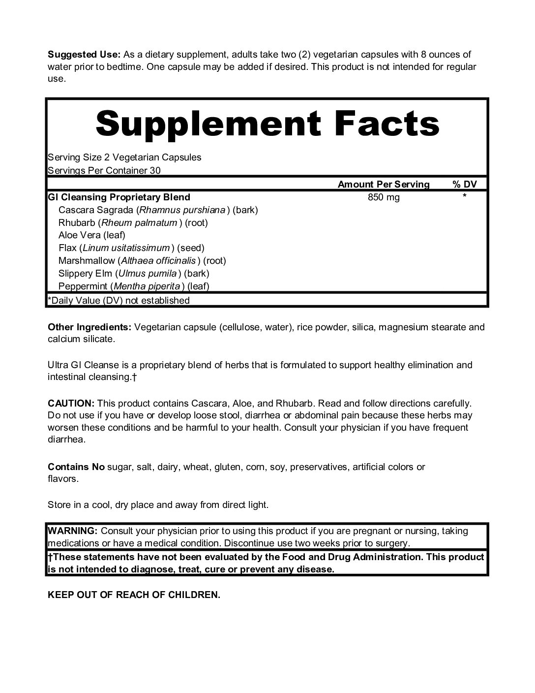 Alternative view of Ultra GI Cleanse (60)