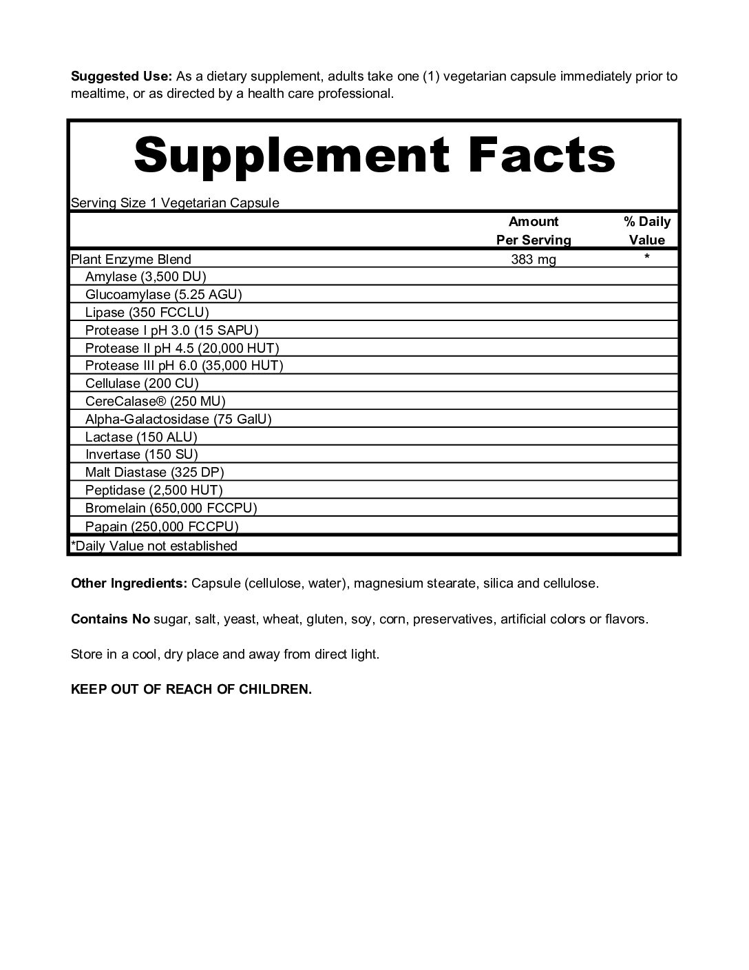 Alternative view of Ultra Veggie Enzymes (60)